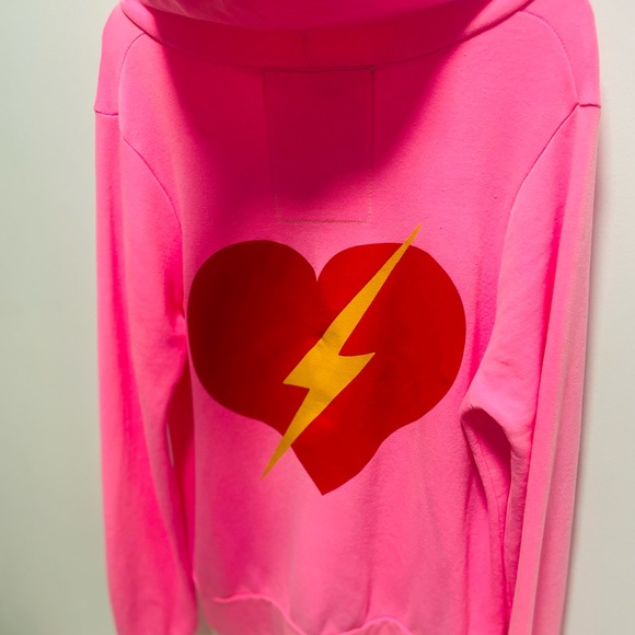 Aviator Nation NWT women’s hot pink Bolt & Heart zip hoodie in Large - Picture 6 of 13